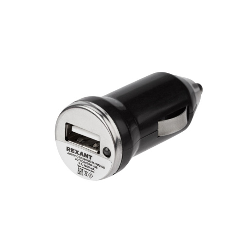 картинка Зарядное устройство в прикуриватель REXANT USB,  5V,  1000mA,  черное от магазина Сантехстрой