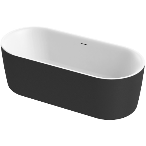 картинка Акриловая ванна Cezares Metauro 180x80 METAURO-INT-Central-180-80-60-B-W-MATT Черная матовая Белая матовая без гидромассажа от магазина Сантехстрой