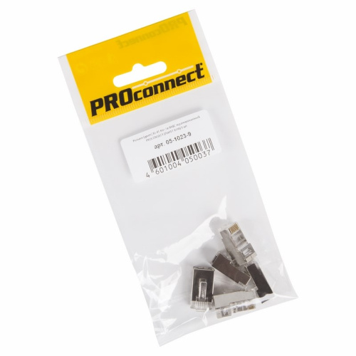 картинка Разъем RJ-45(8P8C) под витую пару,  FTP CAT 5e,  пакет,  5шт.  PROconnect от магазина Сантехстрой