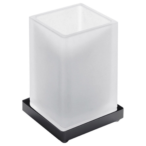 картинка Colombo Look Стакан настольный, цвет: чёрный матовый/матовое стекло от магазина Сантехстрой