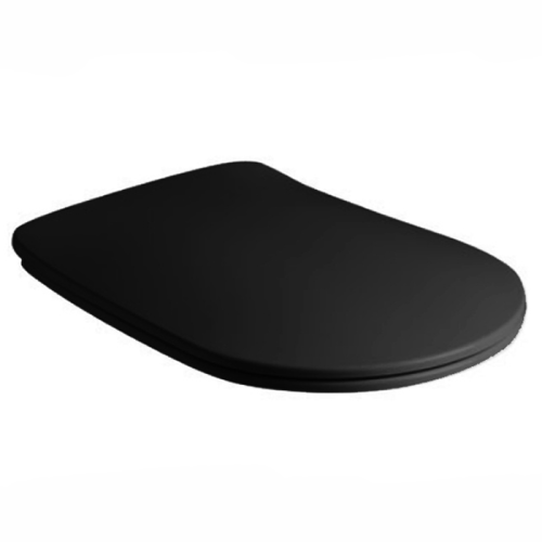 картинка Kerasan Tribeca Сиденье ”Slim” для унитаза c микролифтом цвет: черный матовый от магазина Сантехстрой
