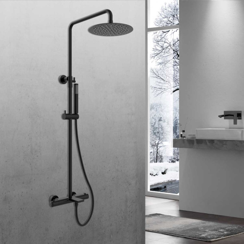 картинка Душевая стойка Vogue VSFS-1V1TMB термостатическая, черный от магазина Сантехстрой