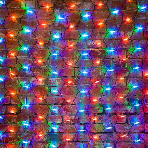 картинка Гирлянда Сеть 2x1,5м,  черный КАУЧУК,  288 LED Мультиколор от магазина Сантехстрой
