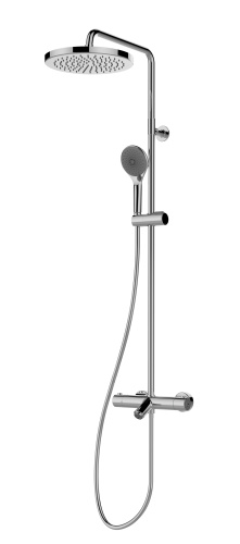 картинка Душевая стойка Bossini ELIOS с термостатическим смесителем для ванны, верхний душ Ø250 мм., ручной душ, цвет хром (L10402.1.030) от магазина Сантехстрой