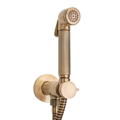 картинка BOSSINI NIKITA Гигиенический душ с прогрессивным смесителем, лейка металлическая, шланг металлический, цвет бронза от магазина Сантехстрой