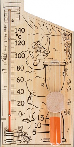 картинка Сувенир "Термометр" "Банная станция" исп.1 термометр + песочные часы Стеклоприбор от магазина Сантехстрой