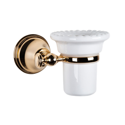 картинка TW Harmony 109, подвесной cтакан, керамический (белый), цвет держателя: золото от магазина Сантехстрой