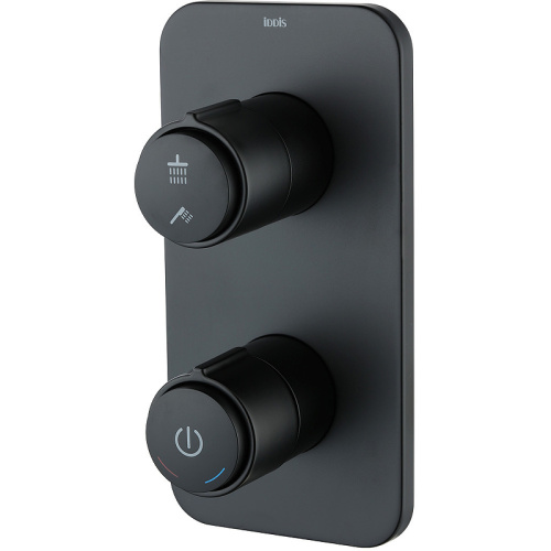картинка Смеситель IDDIS двумя выходами с управлением Push Control черный матовый встраиваемый Slide (SLIBLBT от магазина Сантехстрой