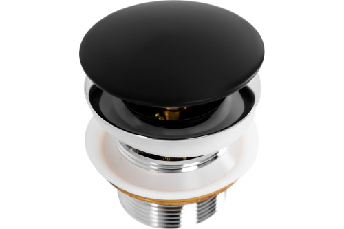 картинка Донный клапан для ванны Art&Max без сифона, крышка черный матовый AM-DR-BL от магазина Сантехстрой
