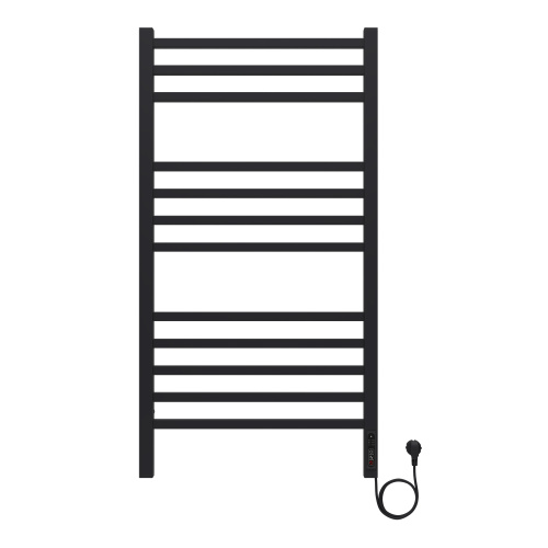 картинка Полотенцесушитель электрический AZARIO ANCONA 500/1000 квадрат, 12 секций, диммер справа, черный (AZ71850B) от магазина Сантехстрой