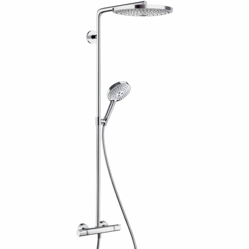 картинка HG Raindance Select S Душевая система Showerpipe: верх.душ 300 2jet, ручн.душ, шланг, термостат, цвет: хром от магазина Сантехстрой