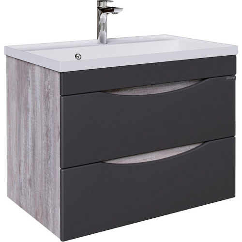 картинка Тумба под раковину Grossman Талис 80 108013 подвесная Бетон пайн Серая от магазина Сантехстрой