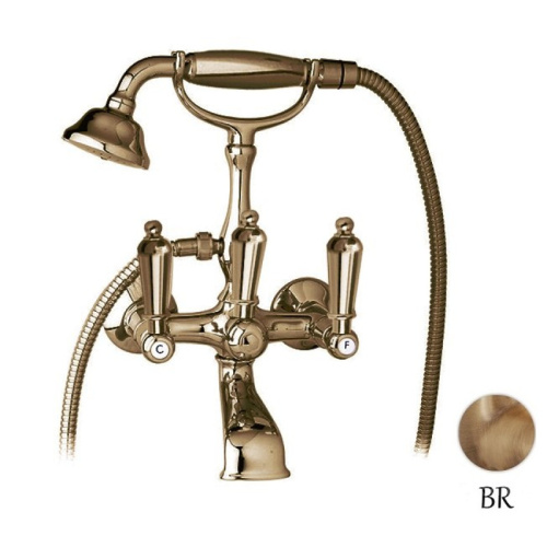изображение смеситель для ванны с ручным душем бронза, ручки металл cezares first first-vd-02-m