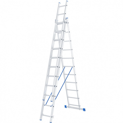 картинка Лестница, 3 х 11 ступеней, алюминиевая, трехсекционная, Россия, Сибртех от магазина Сантехстрой
