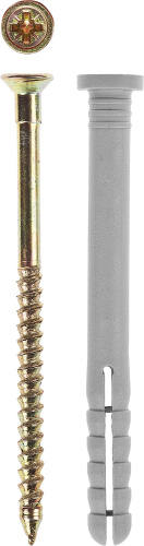 картинка Дюбель-гвоздь полипропиленовый, цилиндрический бортик, 6 x 60 мм, 100 шт, ЗУБР от магазина Сантехстрой