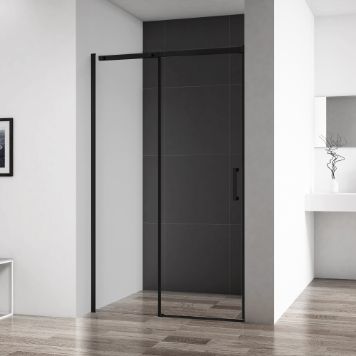 картинка Душевая дверь в нишу BelBagno Acqua BF-1-120-C-NERO черная матовая от магазина Сантехстрой