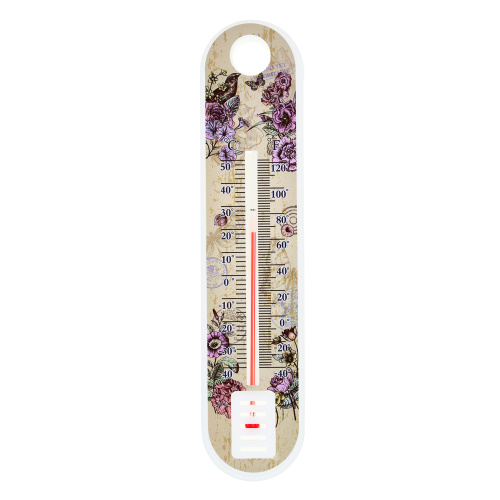 картинка VETTA Термометр комнатный, пластик, 19х4см, "Цветы", на блистере от магазина Сантехстрой