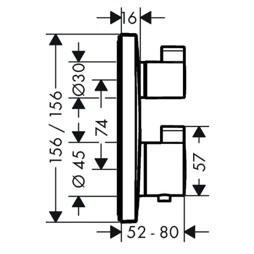картинка Ecostat Square Термостат, скрытого монтажа, для 2 потребителей, шлифованная бронза от магазина Сантехстрой