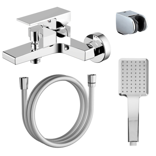 изображение смеситель для ванны и душа azario eddie с ручным душем, керамический картридж, хром (az-wqy238207c)