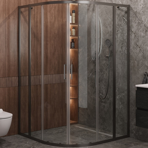 картинка Душевой уголок Cezares Molveno 130x130 MOLVENO-R-22-100+30-C-GM-IV профиль Оружейная сталь стекло прозрачное от магазина Сантехстрой