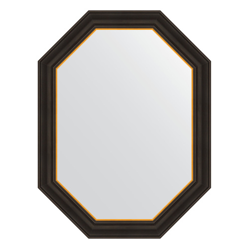 картинка Зеркало Evoform Octagon BY 7287 63x83 черное дерево с золотом от магазина Сантехстрой
