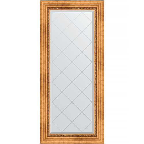 картинка Зеркало Evoform Exclusive-G 126х56 BY 4060 с гравировкой в багетной раме - Римское золото 88 мм от магазина Сантехстрой