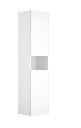 картинка 32831970102 STAGELINE Высокий шкаф-пенал, 400x1800x360 mm, 2 дверцы петли справа, 4 стеклянные полочки, с освещением, vulkanit/vulkanit от магазина Сантехстрой