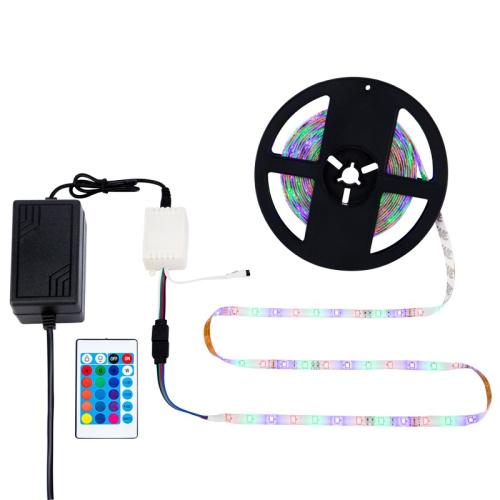 картинка Комплект светодиодной ленты 5 м с блоком питания и RGB контроллером IP65, свечение RGB LAMPER от магазина Сантехстрой