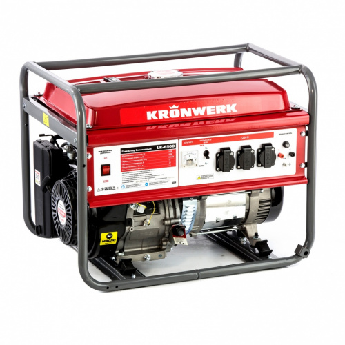 картинка Генератор бензиновый LK 6500, 5.5 кВт, 230 В, бак 25 л, ручной старт Kronwerk от магазина Сантехстрой