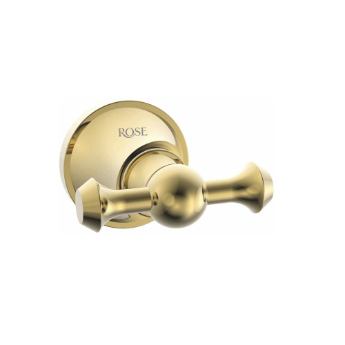 картинка Крючок для ванной комнаты двойной Rose RG1921E, золото от магазина Сантехстрой