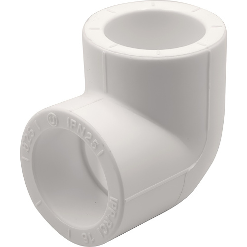 картинка Угольник THERMOLIGHT 90гр. PP-R 25 белый (30/240) от магазина Сантехстрой