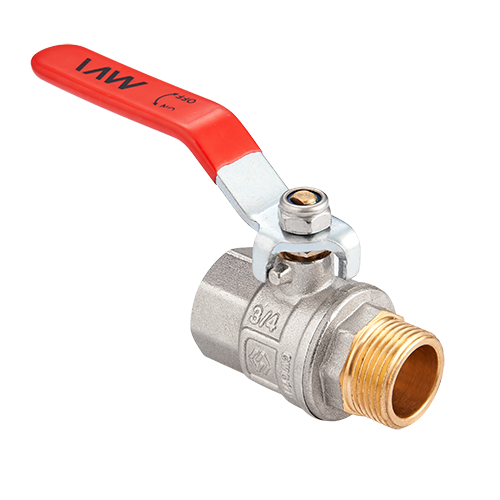 картинка Кран шаровой, MVI, Premium, 1/2", НВ, PN 40, ручка-рычаг, полнопроходной, материал-латунь никелированная от магазина Сантехстрой