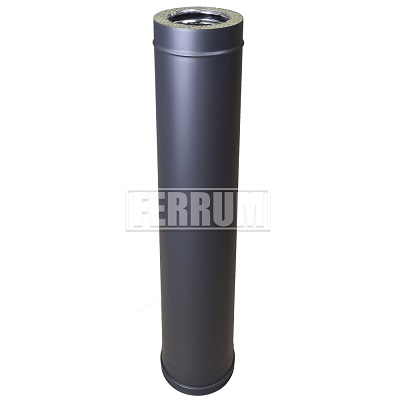 картинка Сэндвич 1 м (430/0,8 мм + нерж / эмаль /600° черная) Ф115х200 от магазина Сантехстрой