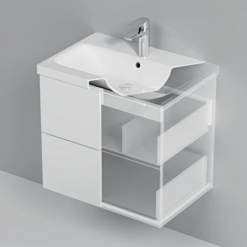 картинка M90FHX06022WG GEM, База под раковину, подвесная, 60 см, 2 ящика push-to-open, цвет: белый, глянец от магазина Сантехстрой