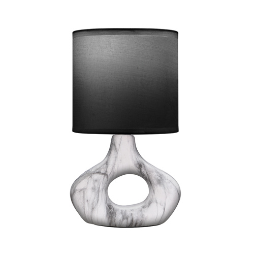 картинка Светильник декоративный настольный Форте, основание кольцо под белый мрамор, черный абажур, цоколь Е27, 60Вт REXANT от магазина Сантехстрой