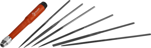 картинка ЗУБР Мастер набор надфилей 6 шт 140 мм, в чехле, цанговая ручка от магазина Сантехстрой