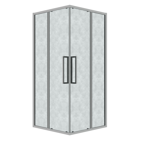 картинка Душ.ограждение 300.K33.02.1010.10.02 Cosmo (100*100*195) квадрат,раздвижная,хром,стекло шиншилла,1ме от магазина Сантехстрой