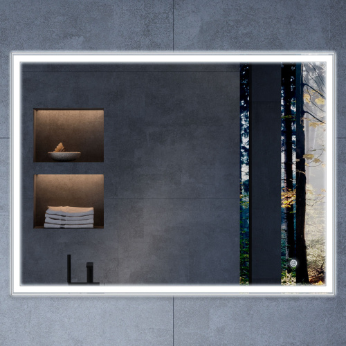 картинка Зеркало LED VLM-3VN100 1000×800 c сенсорным выключателем и диммером от магазина Сантехстрой