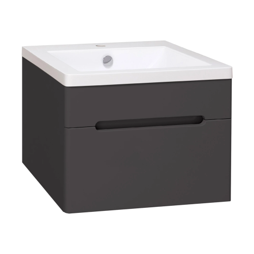 картинка Тумба под раковину Runo графит 1 ящик подвесная (под умывальник Omega 60) Парма 60 (00-00001428) от магазина Сантехстрой