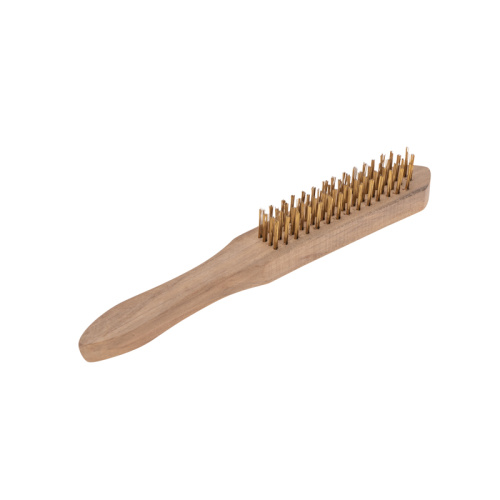 картинка Щетка по металлу с деревянной ручкой,  4 ряда,  280мм KRANZ от магазина Сантехстрой