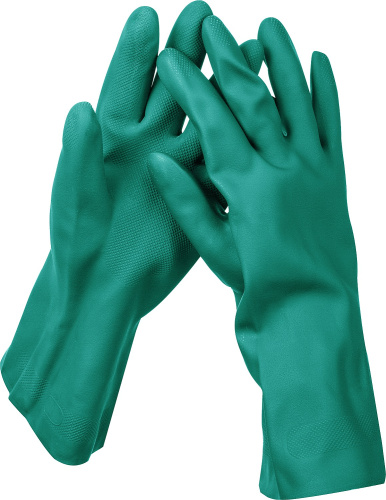 картинка ЗУБР НИТРИЛ перчатки нитриловые, стойкие к кислотам и щелочам, размер S от магазина Сантехстрой