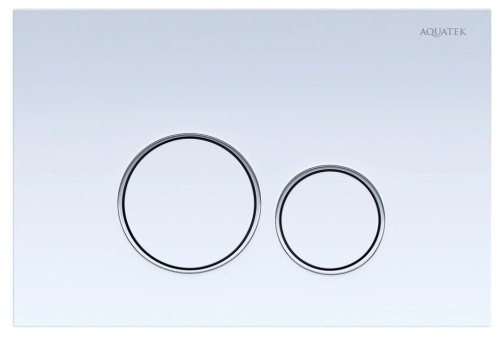 картинка KDI-0000015 (005A) Панель смыва Белая ободок хром (клавиши круглые) НОВИНКА от магазина Сантехстрой