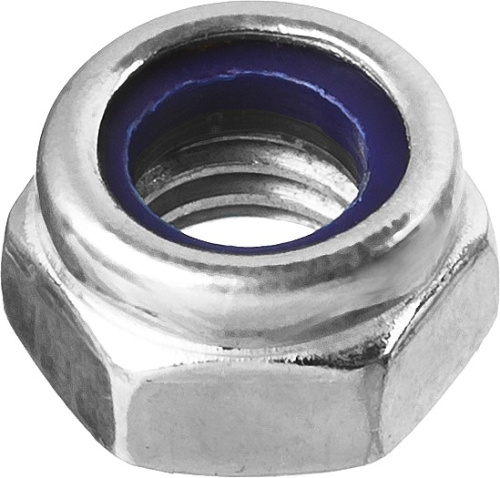 картинка Гайка DIN 985 с нейлоновым кольцом, M6, 16 шт, кл. пр. 6, оцинкованная, ЗУБР от магазина Сантехстрой