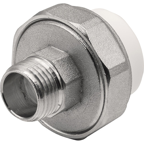картинка Муфта THERMOLIGHT комбинированная разъемная PP-R НР 25х1/2quot; белый (10/170) от магазина Сантехстрой