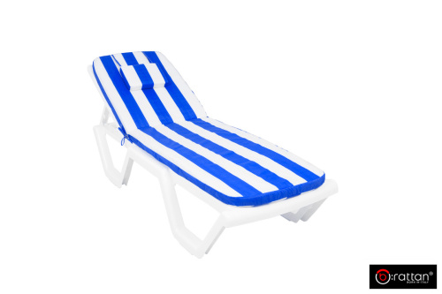 картинка B:Rattan Матрац 710*570/1130*570мм с вертикальной подушкой (бело-синий) Premium от магазина Сантехстрой