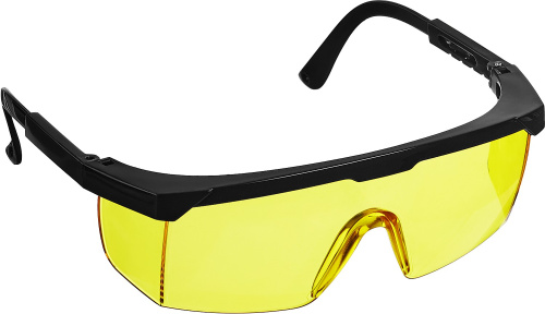 картинка Защитные жёлтые очки STAYER PRO-5 монолинза с дополнительной боковой защитой, открытого типа от магазина Сантехстрой