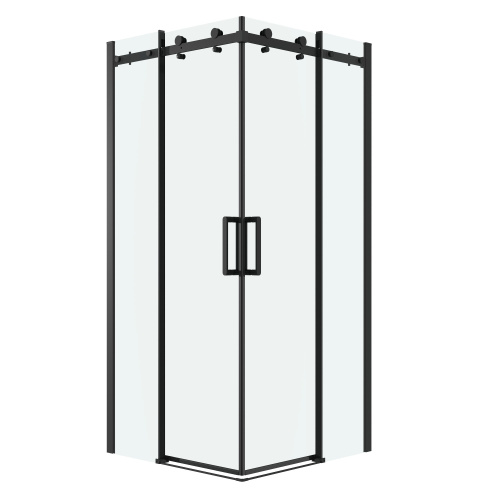 картинка Душ.ограждение 300.K33.04.8080.21.00 Classic (80*80*195) квадрат,раздвижн,черн.мат,стекло прозрачное от магазина Сантехстрой