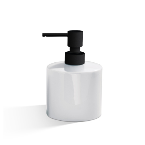 картинка DECOR WALTHER DW 520 Дозатор для жидкого мыла, настольный, фарфор, цвет: белый/черный матовый от магазина Сантехстрой
