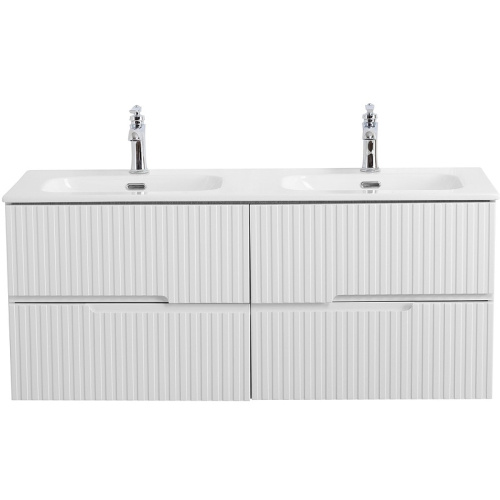 картинка Тумба под раковину Cezares Duet-N 120 DUET-N-1200-4C-SO-2-BL подвесная Bianco Lucido от магазина Сантехстрой