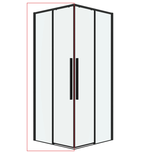 картинка Душевая перегородка 1/2 Grossman Galaxy 1/2.K33.01.70.21.00 (70х195) черный матовый,стекло прозрачное, 1 место от магазина Сантехстрой
